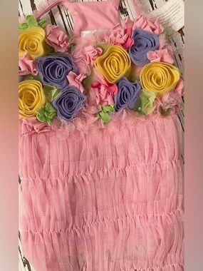 Pink Tulle Floral Rosette Pet Dress
Small